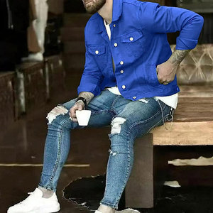 Veste en jean personnalisée de haute qualité pour hommes, veste en jean unie tendance pour hommes, veste en jean d'hiver très vendue - Product Image 6