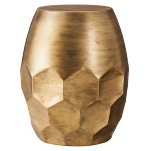 Tabouret en métal doré moderne, design contemporain, fait main, meubles de salon, décoration intérieure, ottoman pour appartement - Product Image 1