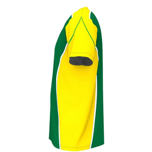 Camiseta de Manga Corta Verde y Amarilla para Hombre, Cuello Redondo, Talla Grande, Tejido de Punto Informal, Ecológica - Product Image 2