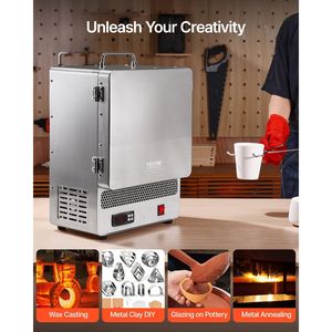 Horno de Fusión de Oro Programable de 1500W, Horno de Mesa de Acero Inoxidable, Temperatura Máxima de 2192 Fahrenheit, para Cera, Horno Industrial - Product Image 6