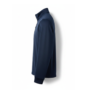 Sweat-shirt en molleton à col montant pour homme, bleu marine, coupe classique, décontracté, respirant, en polyester tricoté, pour l'automne - Product Image 4