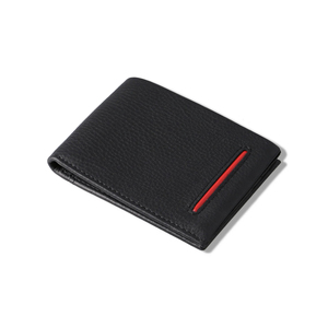 Portefeuille bifold pour homme de haute qualité avec blocage RFID, porte-cartes court, broderie, logo personnalisé, cuir véritable noir, vente en gros - Product Image 2
