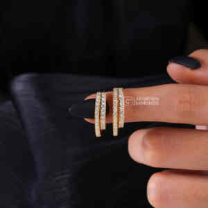 Pendientes de Aro de Lujo en Oro Amarillo de 14K con Moissanita de Corte Redondo para Mujer, 1.04ct, 66 Piedras, Regalo de Joyería para Aniversario - Product Image 4