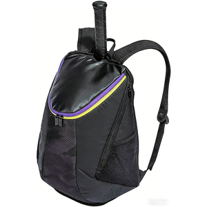 Professional High-Capacity Navy and Cyan Tennis Backpack with Integrated <b>Racket</b> Compartment and Ventilated Mesh Pockets Durable - Product Image 4