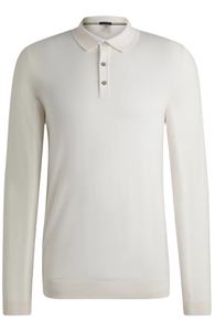 100% coton pour hommes manches longues pour polos tissu tricoté respirant avec motif solide technique teint uni - Product Image 2