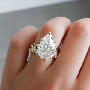 Anillo de Compromiso con Diamante Cultivado en Laboratorio, Corte Pera, Certificado por IGI, Personalizado, 5 Quilates, Oro 10K/14K, Plata 925, Banda Solitaria, Precio al por Mayor B2B - Product Image 6