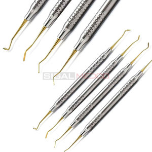Ensemble de 4 instruments dentaires manuels légers en acier inoxydable allemand plaqué or, de haute qualité, certifiés CE, pour la restauration dentaire - Product Image 2