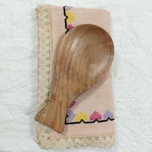 Saladier en bois artisanal avec manche en résine époxy Cuillère de cuisine rustique écologique avec ustensile de cuisine en feuille d'or - Product Image 5