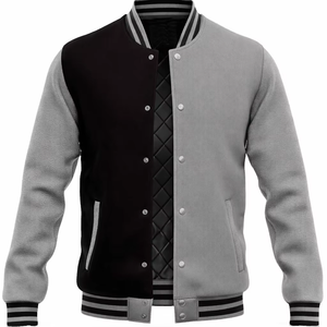 Veste de baseball à manches longues avec logo personnalisé, entièrement personnalisable, faible MOQ, vestes bomber de sport personnalisées - Product Image 1