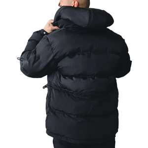 Abrigo Acolchado de Invierno para Hombre, Negro, Sólido, Casual, con Cierre Frontal, Resistente al Viento, con Capucha, Acolchado, Personalizado OEM - Product Image 3