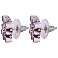 Boucles d'oreilles clous en argent sterling 925 plaqué or 18 carats avec zircon cubique rond, bijoux élégants pour femmes et filles, par IndianMores