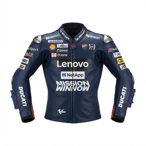 Men’s Rucati Cowhide Leather <b>Racing</b> <b>Jacket</b>/Chaqueta MotoCP Style CE Level 2 Armor Motorcycle Track Riding Protective Gear CE - Product Image 1