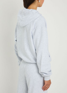 <b>Women's</b> <b>Light</b> Gray Fleece Waterproof Zip Hoodie Terry Sweatshirt Breathable Front Hooded <b>Jacket</b> for Autumn Winter - Product Image 3