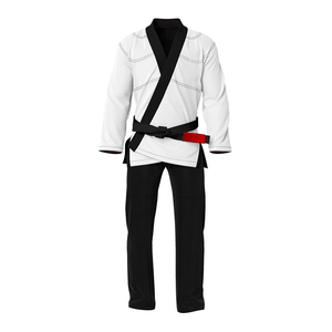 ชุดยูโด/คาราเต้/เทควันโด แบบสั่งทำพิเศษ ผ้าโพลีเอสเตอร์/คอตตอน ซักแล้ว น้ำหนักเบา ลายขาวดำ - Product Image 1