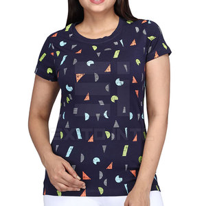 Camiseta Casual de Manga Corta para Mujer, Ecológica, Transpirable, de Secado Rápido, Estampada, 100% Poliéster, Moda de Verano - Product Image 4