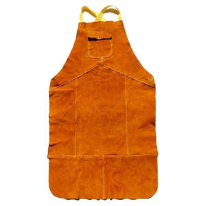 Nouvel arrivage Tablier de travail orange longueur intégrale avec poches à outils, bretelles réglables, couleur personnalisable, en cuir, résistant à la chaleur pour le soudage - Product Image 1