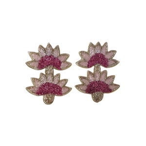 Elegant Double-Layer Floral design Pink Statement <b>Stud</b> <b>Earrings</b> for Women Fashion Jewelry Stylish Color Combination <b>Earrings</b> - Product Image 1