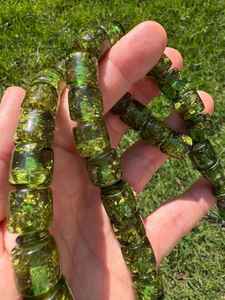 Perles de Tasbih en résine verte éco-responsable faites à la main pour la prière, perles naturelles artisanales uniques pour Tasbih - Product Image 5