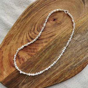 Collier superposé haut de gamme pour femme, perles baroques naturelles d'eau douce, petit collier ras du cou en argent S925, élégance et raffinement - Product Image 3