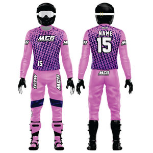 ชุดแข่งรถมอเตอร์ไซค์ MTB AVT พิมพ์ลายซับลิเมชั่นคุณภาพหรูหราสำหรับผู้ชายและผู้หญิง ดีไซน์ทันสมัย พิมพ์ลายซิลิโคนบนผ้า MX Racing Suit - Product Image 1