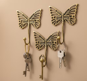 Gancho de latón superventas con diseño de mariposa, artículo decorativo de pared, gancho y rieles, diseño increíble, gancho de latón - Product Image 1