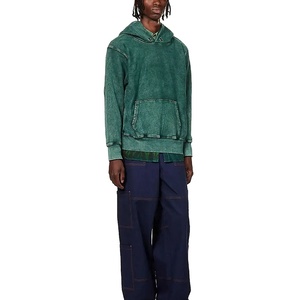 Sudadera con Capucha Personalizada de Invierno, Impermeable, Lavada al Ácido, para Hombre y Mujer, Verde, de Felpa, Estilo Urbano, Holgada, Vintage, Lavada, 100% Algodón, 2026 - Product Image 3