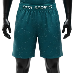 Teal White <b>Men</b> Compression <b>T</b> <b>Shirt</b> <b>and</b> <b>Shorts</b> Set Breathable Quick Dry Fitness Training Gym Running Workout Athletic Sportswear - Product Image 5