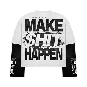 T-shirt ample et court en coton de luxe, style hip-hop, avec motif graphique, streetwear, 100% coton lourd, pour hommes - Product Image 2