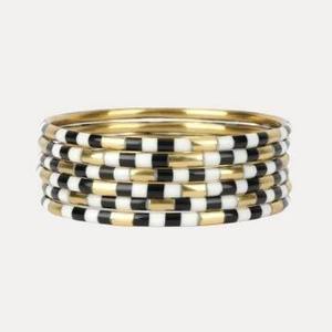 Bracelets en résine de qualité supérieure avec incrustation élégante en laiton, bijoux de costume multicolores pour un port élégant - Product Image 6