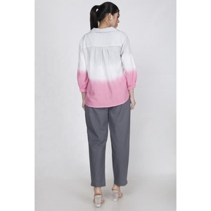 Pantalon élégant en coton slub coupe ample et confortable, style bootcut, avec deux poches latérales et taille élastique pour femmes et jeunes filles - Product Image 3