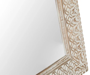 Rectangular Wooden Wall <b>Mirror</b> with Carved Frame Shabby Chic Design Handmade Decorative Glass <b>Mirror</b> for Entryway or Bedroom - Product Image 3