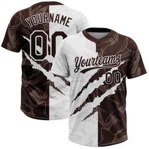 Professional Fastpitch Softball Jersey White Brown Graphic Pattern Lightweight Athletic Sportswear Custom Sublimation Factory - Product Image 2