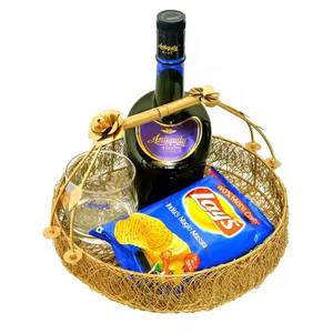 Cesta de regalo metálica para eventos, cesta de almacenamiento para frutas y pan, cesta de regalo para mesa de fiesta - Product Image 5