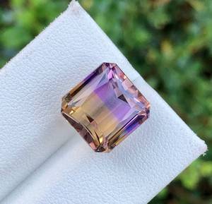 Piedra preciosa suelta de ametrina natural en forma de octágono, cuarzo morado y amarillo para la elaboración de joyería fina. - Product Image 4