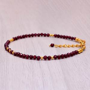 Bracelet à breloques en grenat, argent sterling 925, plaqué argent, design simple et classique, bijoux faits à la main, cadeau pour femmes - Product Image 2