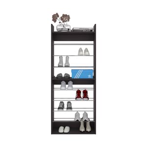 Zapatero Ronald de 10 niveles con diseño vertical delgado, independiente, negro, para almacenamiento de calzado - Product Image 5