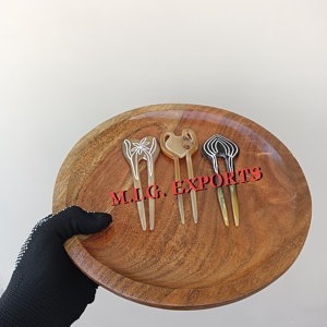 Épingle à cheveux en corne de buffle naturelle, couleur brun clair, écologique, faite à la main, art populaire moderne, DIY, durable, décoration intérieure - Product Image 5