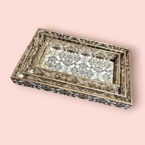 Bandeja de Servir de Madera con Esmalte Meena, Decorativa, Hecha a Mano, Organizador de Cocina y Comedor, Colección de Lujo - Product Image 5