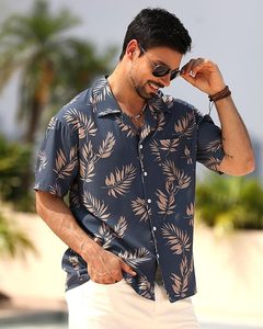 เสื้อเชิ้ตฮาวายชาย แขนสั้น สำหรับฤดูร้อน ชายหาด ลายทรอปิคอล ติดกระดุม - Product Image 2