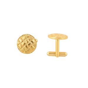 Gemelo de manga dorado con patrón de rombos cruzados - Product Image 1