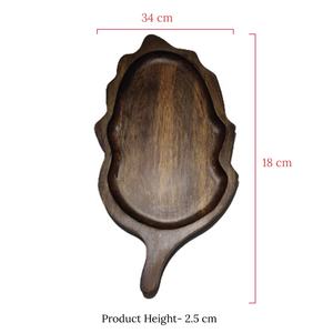 Plato de madera para servir queso con forma de hoja marrón Natural hecho a mano de alta calidad para el hogar y el jardín para servir alimentos y aperitivos - Product Image 3
