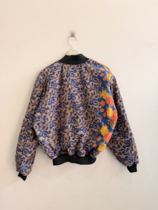 Bohemian Silk Satin Oversize Bomber Zipper <b>Jacket</b> Vintage Handmade Sari <b>Jacket</b> - Product Image 5