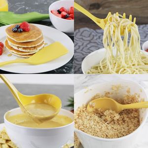 6 Piece Heat Resistant Kitchen <b>Utensil</b> Holder Set BPA-Free Spatula Slotted Spoon Ladle Crock <b>Utensils</b> for Counter Use - Product Image 6