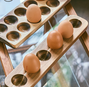Wooden Double Row <b>Egg</b> Rack Home <b>Egg</b> Storage Rack Kitchen Refrigerator item in low budget - Product Image 6