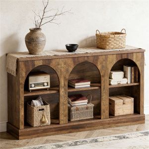 Consolle Rettangolare Stile Rustico con Spazio Contenitore, Tavolo da Ingresso/Soggiorno - Product Image 4
