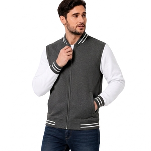 High Quality 100% Cotton <b>Fleece</b> <b>Thick</b> <b>Jacket</b> for Men Breathable Casual Wholesale Factory Price Baseball <b>Jackets</b> - Product Image 2