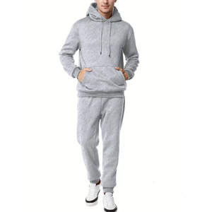 Survêtements en coton personnalisés avec impression sérigraphique, ensemble hiver épais et respirant pour hommes, séchage rapide, survêtements personnalisés pour adultes - Product Image 1