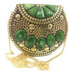 Pochette en laiton ovale multicolore de conception supérieure avec sangle de chaîne sac à main fait main pour fête de mariage et utilisation festive - Product Image 3