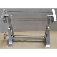 Table de Dessin Industrielle Vintage en Métal Nickel Chromé avec Levage à la Main, Ingénieur en Écriture, Dessinateur, Peinture