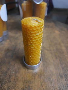 Private Label Hexagon Pattern Beeswax Candles – Traditional Honey-Scented Pillars Single Unit - Product Image 3